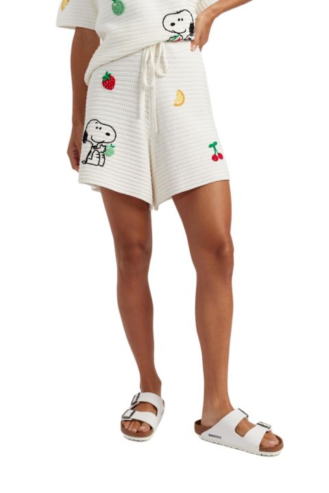 Женские шорты Chinti & Parker Cotton Snoopy Crochet, цвет: Кремовый