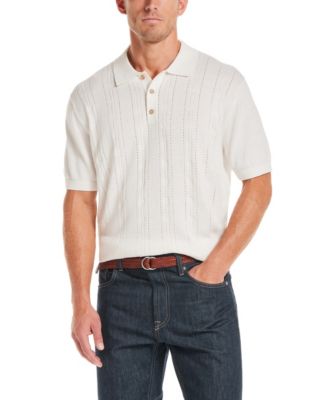 Men's Regular-Fit Pointelle Sweater-Knit Polo Shirt 