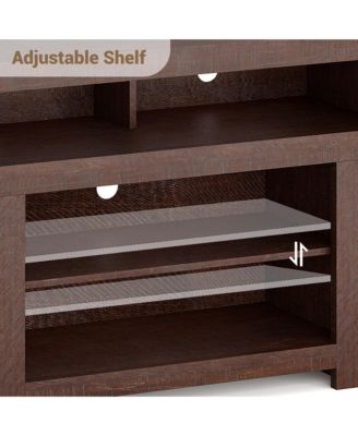 Farmhouse TV Stand for Tv Up to 80 Inches, Long Entertainment Center with 4 Storage Drawers & 3 Open Shelf