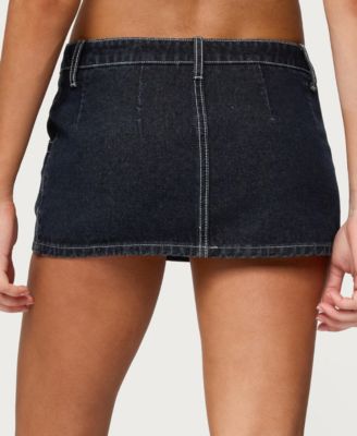 Women's Jakari Contrast Stitch Denim Mini Skort