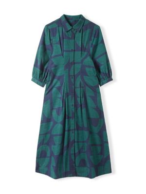 Women's Pleat Detail Shirt Dress