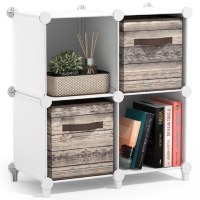 4-Cube Storage Organizer Cubby Shelf for Closet, Toys, Books, and More Space-Saving Bookshelf for Bedroom, Living Room, or Office