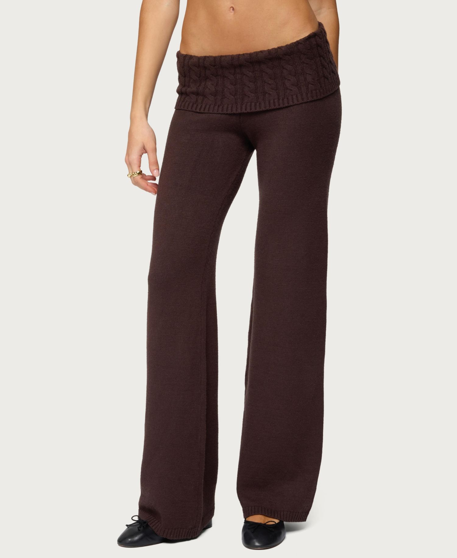 Women's Lula Cable Knit Foldover Pants