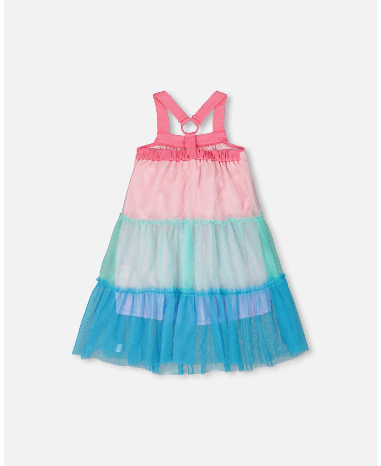 Платье Deux par Deux Mesh Dress для девочек, цвет: Розовый / Синий — фото 4