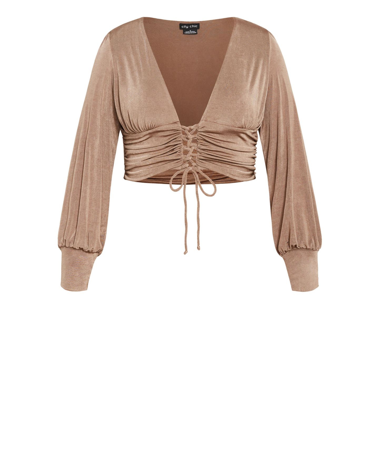 Женский топ CITY CHIC Plus Size Baylee, цвет: Мокко — фото 3