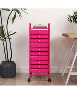 10 Drawer Rolling Storage Cart Scrapbook Paper Office School Organizer