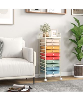 10 Drawer Rolling Storage Cart Scrapbook Paper Office School Organizer