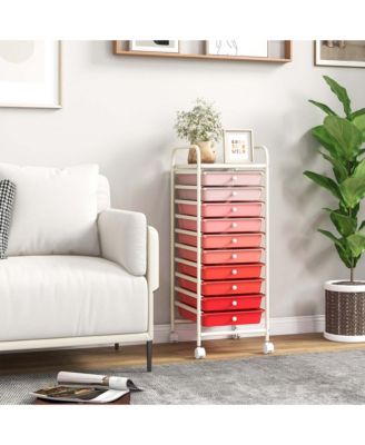 10 Drawer Rolling Storage Cart Scrapbook Paper Office School Organizer