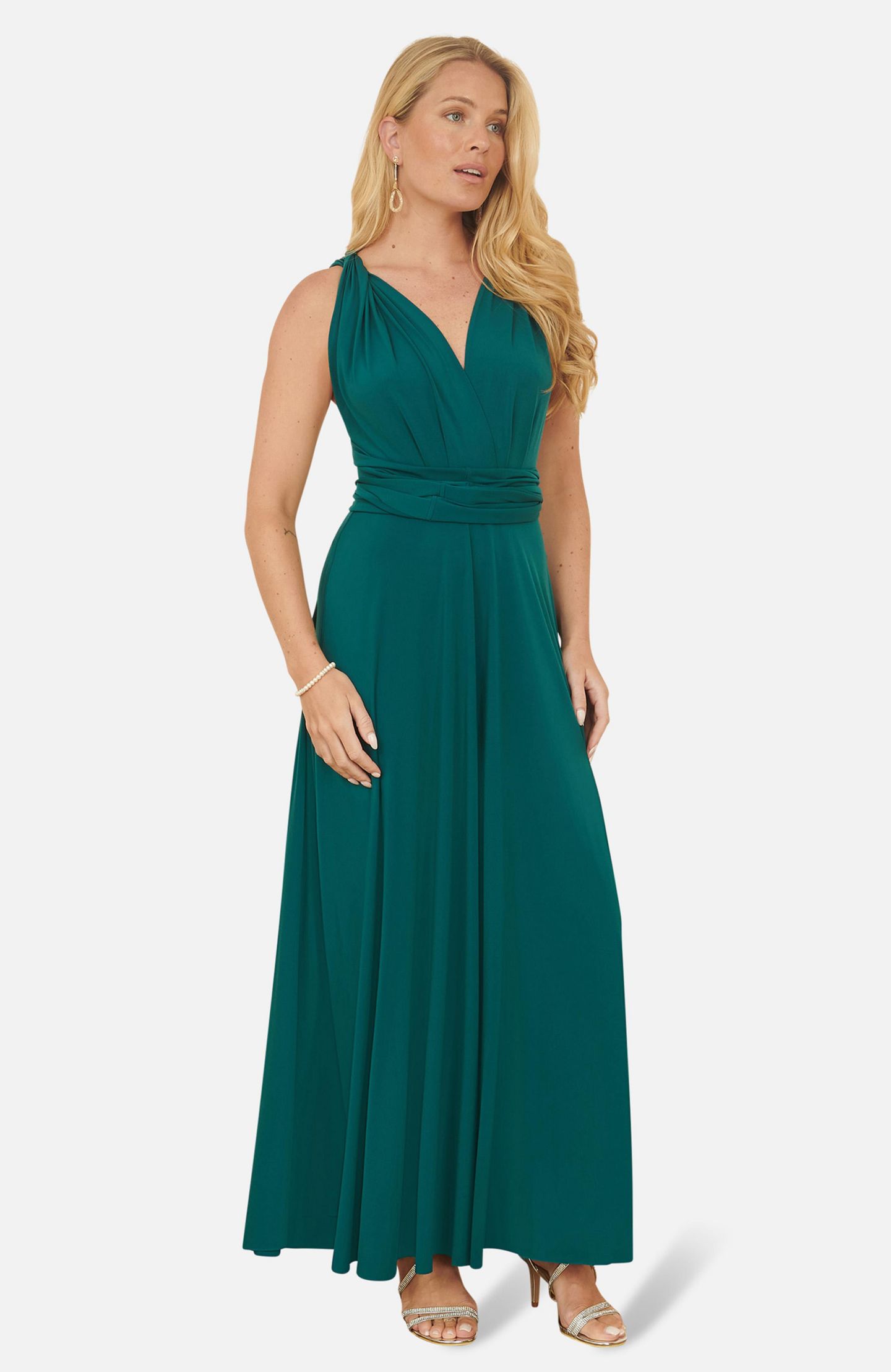 Женское платье Yumi Jersey Stretch Multiway Maxi, цвет: Зелёный — фото 6