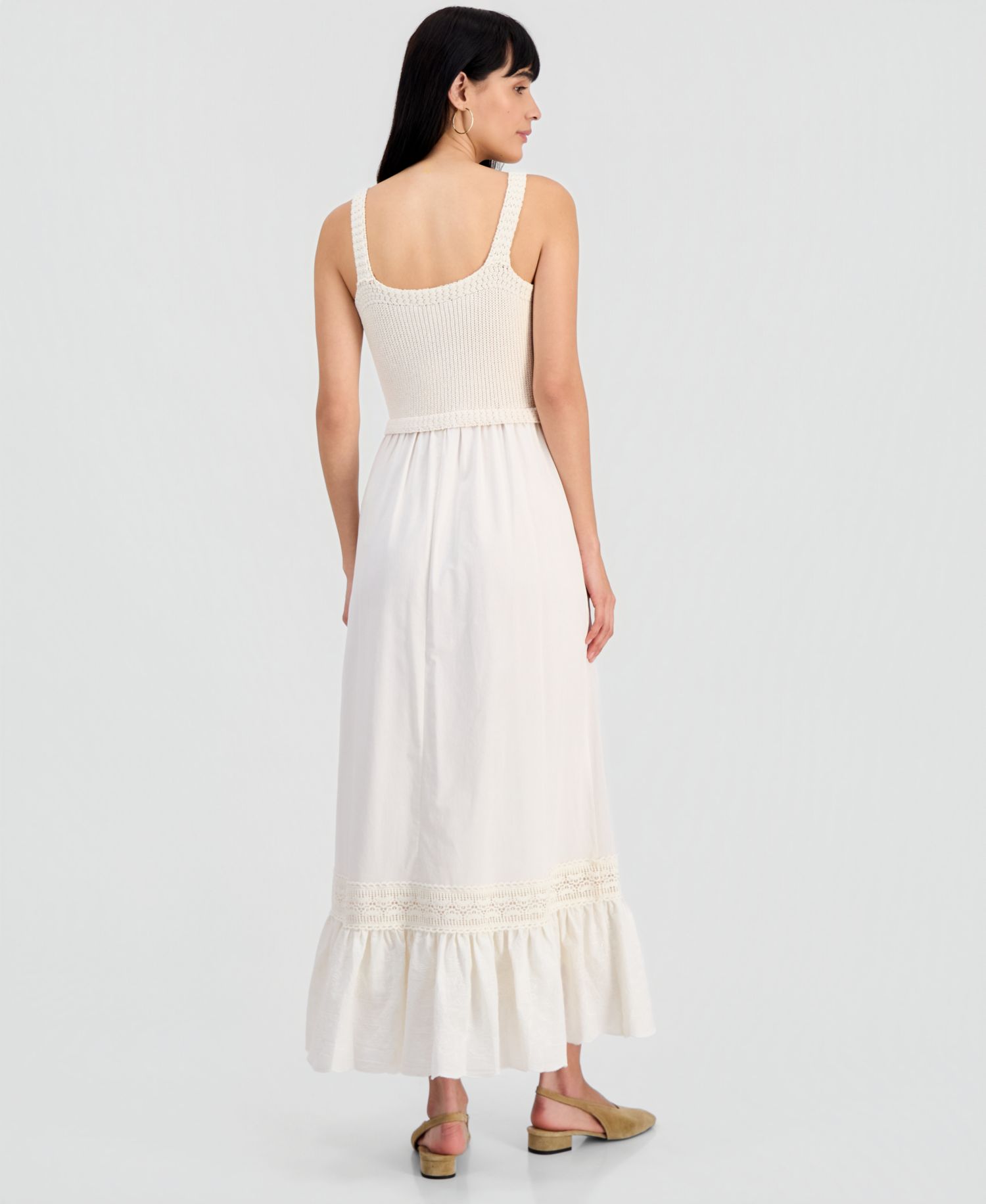 Petite Sleeveless Crochet Maxi Dress