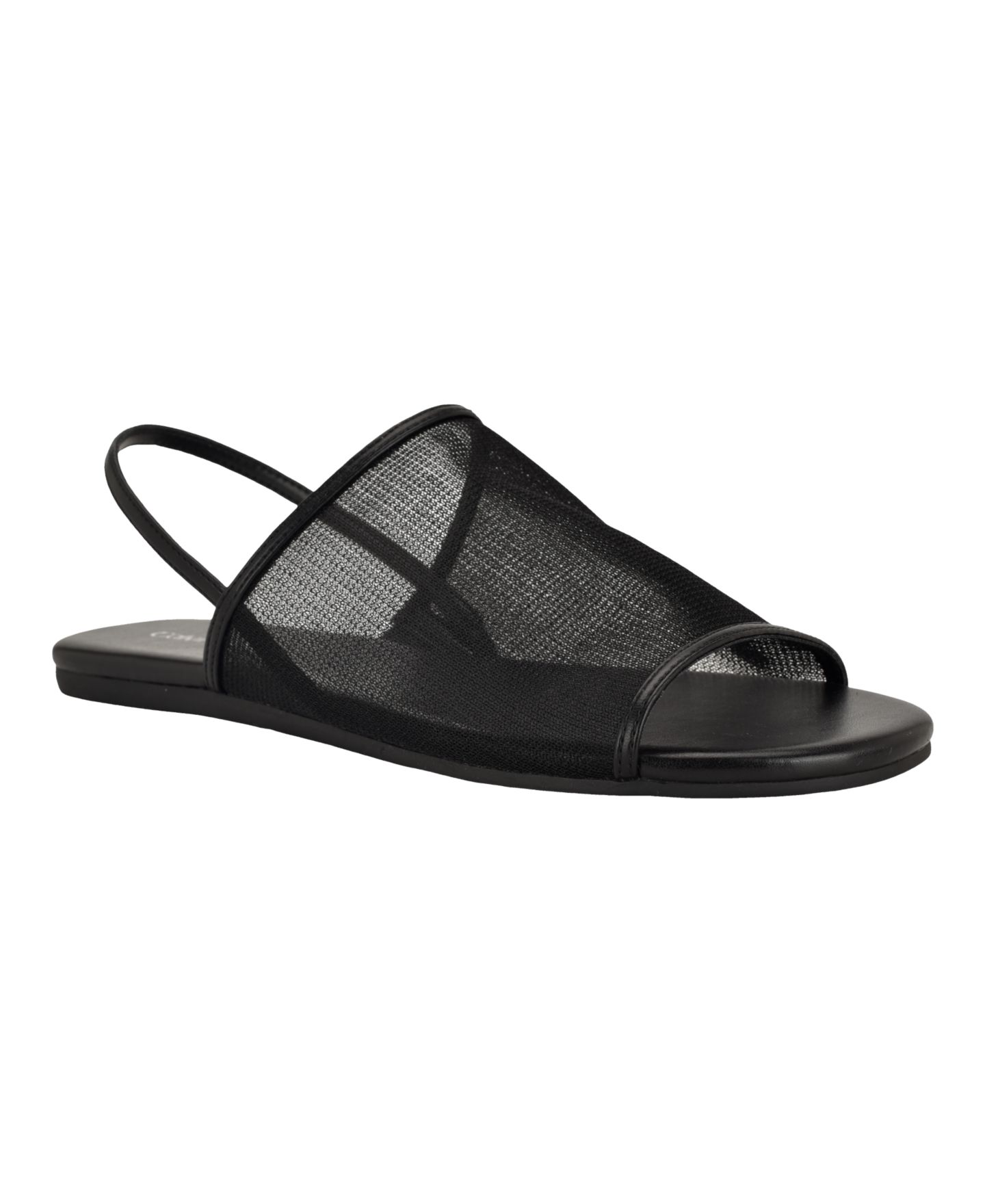 Женские сандалии Calvin Klein Gaven Mesh Flat Slip-On Slingback, цвет: Чёрный сетчатый — фото 1