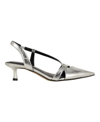 Women's Arlanna Asymmetrical Kitten Heel Slingback Pumps