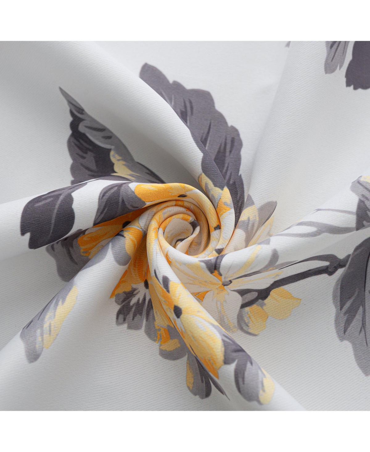 Olivia Gray 100% Polyester 200 Gsm Hydrangea Printed Blackout Grommet Curtain Panel