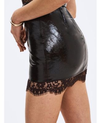 Women's Faris Mahogany Plunging Halter Belted Mini Dress