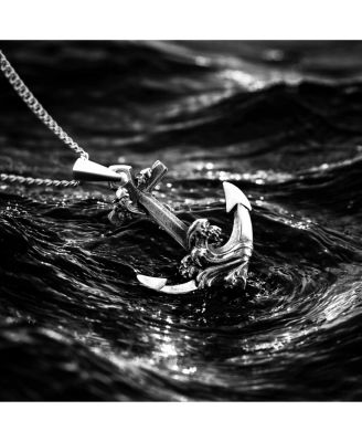 Waves Anchor Pendant 21" Chain