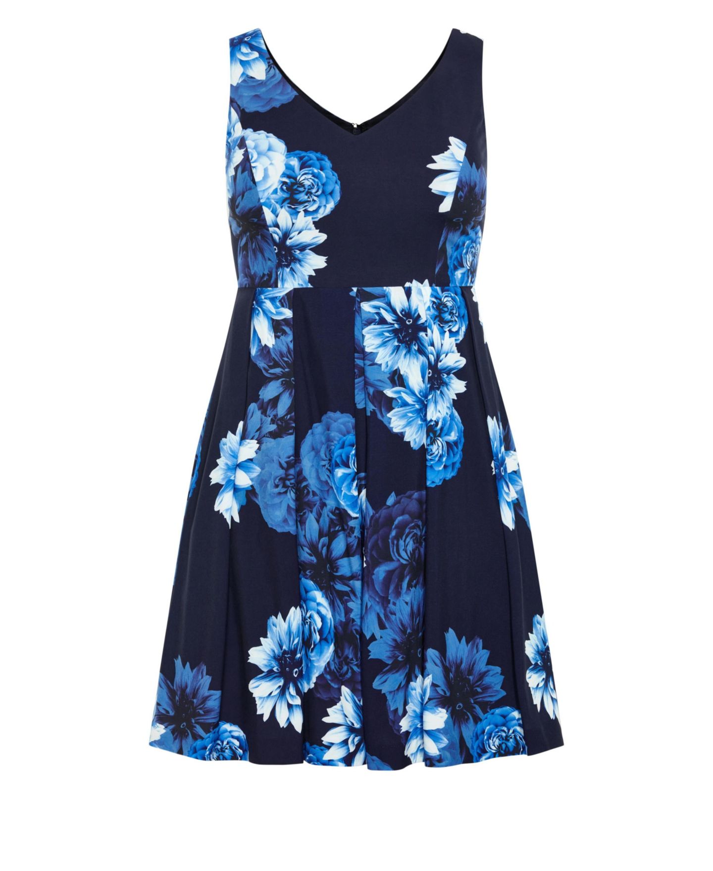 Женское платье CITY CHIC Plus Size Hydrangea Print, цвет: Тёмно-синий ночной, вариант 1 — фото 3