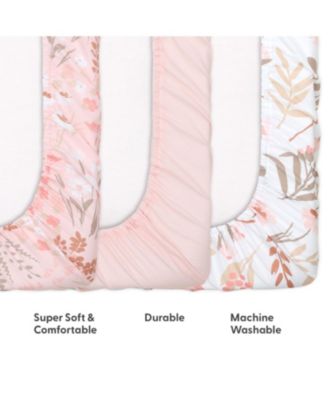 Whimsical Floral 3-Pack Fitted Playard Sheets