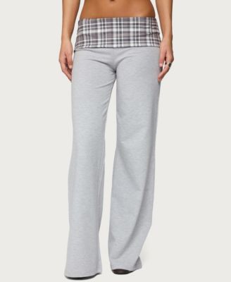 Women's Kimmy Plaid Foldover Waist Pants