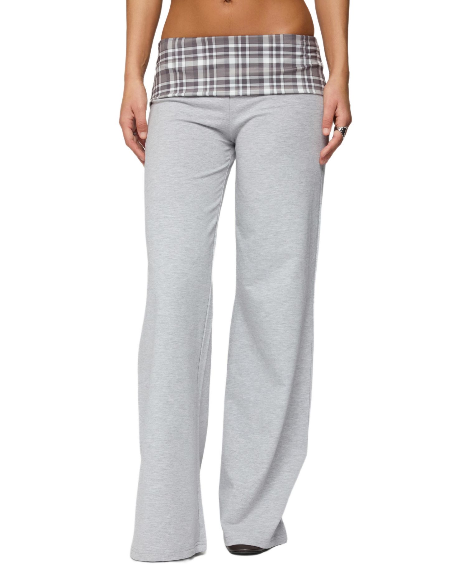 Women's Kimmy Plaid Foldover Waist Pants