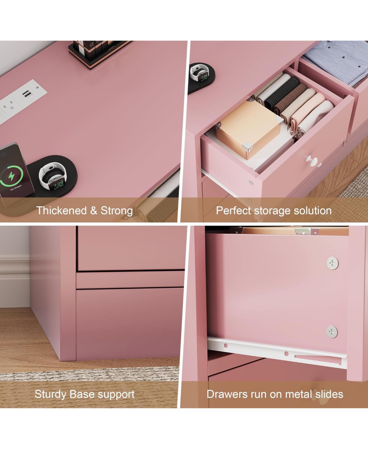 gaomon 12 Drawer 61in Modern Dresser with Charging Station, Large Tv Stand Storage Organizer for Bedroom Nursery Living Room