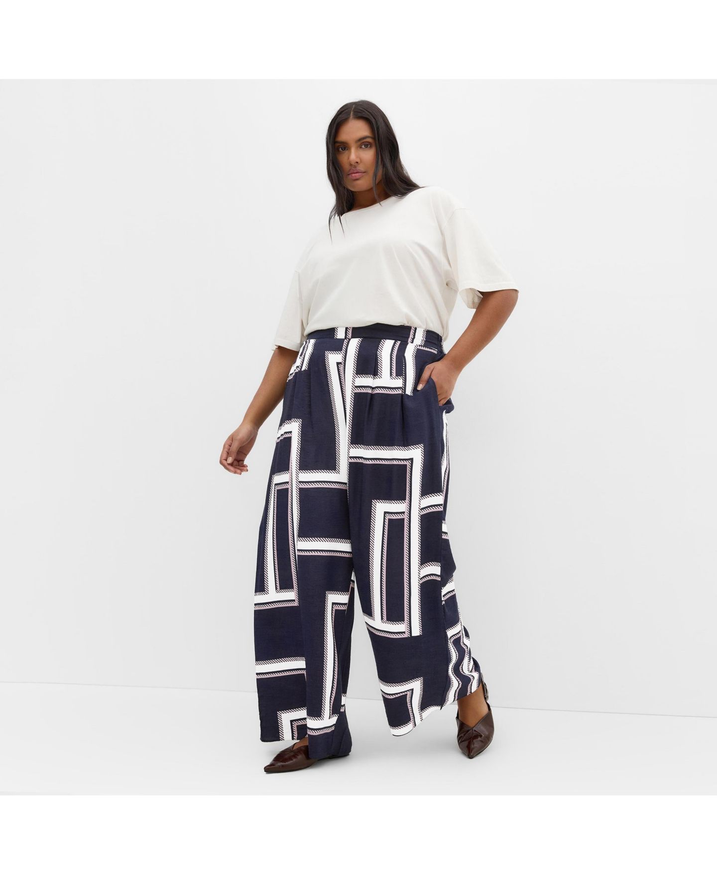 Женские брюки CITY CHIC Hallie Print Wide Leg, цвет: Sleek Stripes — фото 3