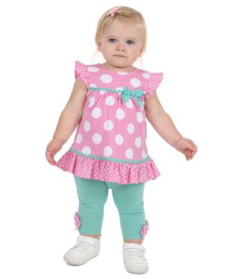 Baby Girls' Interlock Crewneck Top and Pull-On Leggings, 2-Piece Set