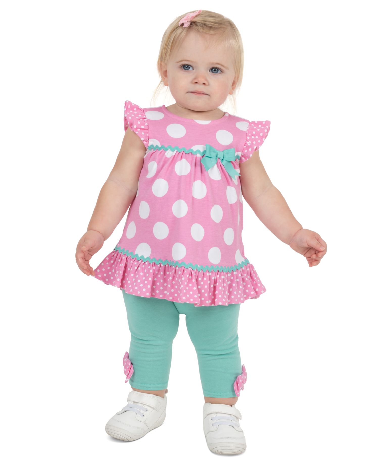 Baby Girls' Interlock Crewneck Top and Pull-On Leggings, 2-Piece Set