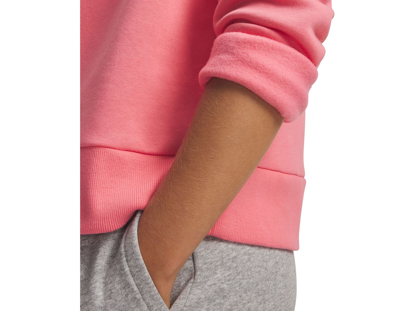 Женский свитшот Under Armour Rival Fleece Mock-Neck Half-Zip, цвет: Розовый — фото 2