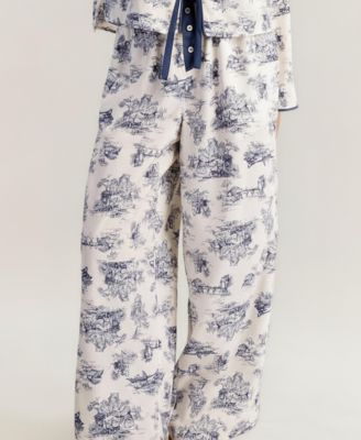 Women's Printed Button-Up Pajama Set