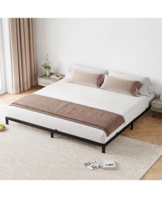 6" California King Metal Platform Bed Frame, Heavy-Duty Steel Slats, Non-Slip Support, Underbed Storage Space, Noise-Free