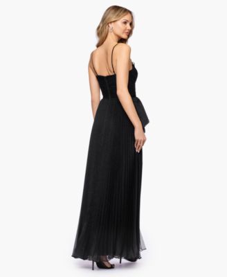 Women's Pleated Square Neck Ball Gown