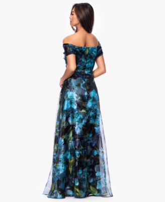 Women's Off-The-Shoulder Printed Ball Gown