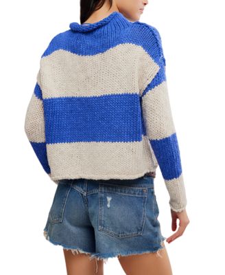 Women's Opal Rugby Stripe Rolled Neck Sweater