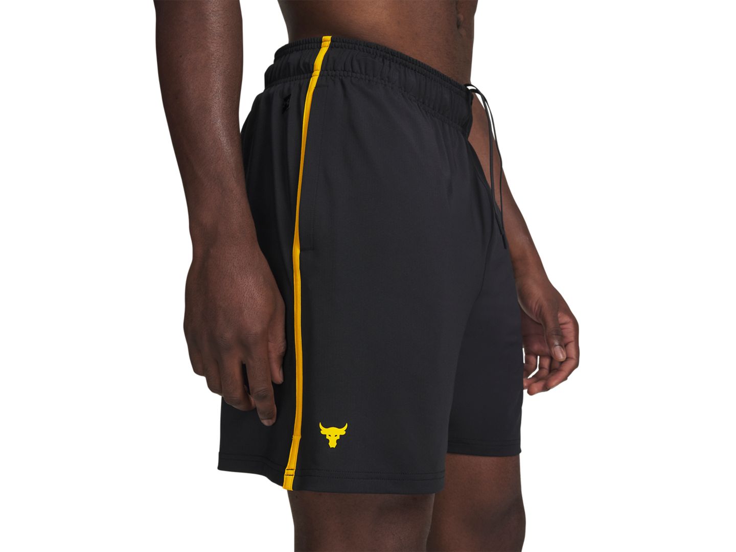 Мужские шорты Under Armour Project Rock Mesh, цвет: Чёрный / Золотой — фото 1