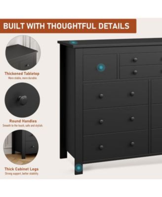 10 Drawers Dresser for Bedroom,Modern Wooden Chest of Drawers with Natural Texture, Sturdy and Stable Storage Organizer for Living Room