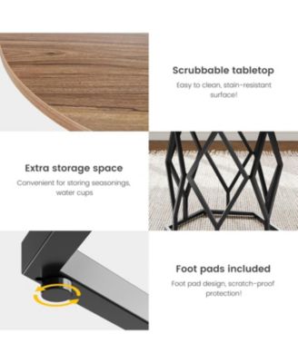 47 Inch Round Dining Table Farmhouse Dining Kitchen Table for 4-6 People Kitchen and Dining Room Tables