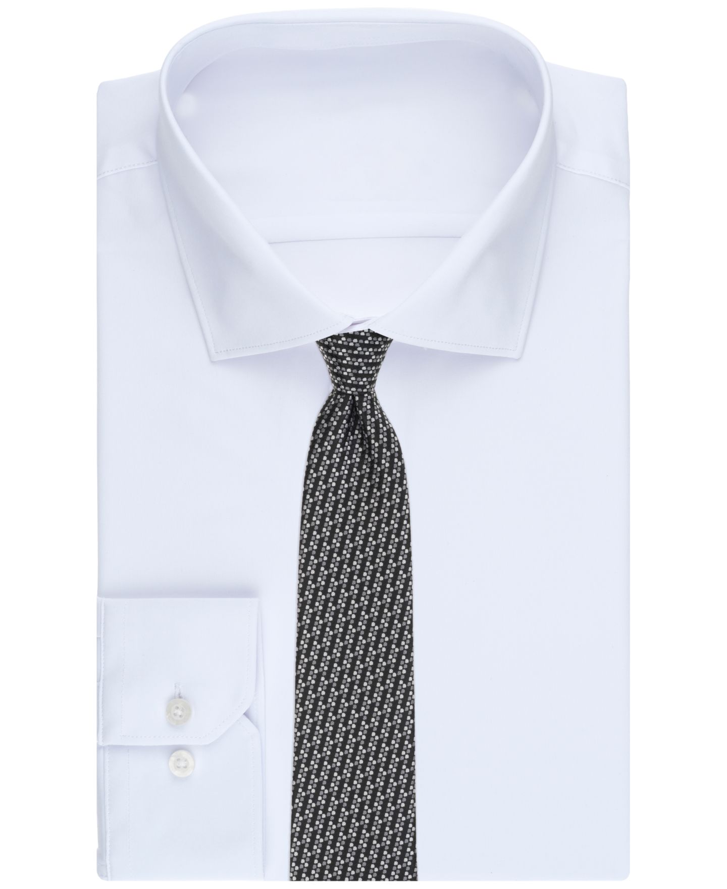 Мужской галстук Perry Ellis Mackey в горошек, цвет: Чёрный — фото 3
