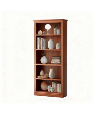 5-Shelf Wood Bookshelf for Library, Bedroom, Living Room