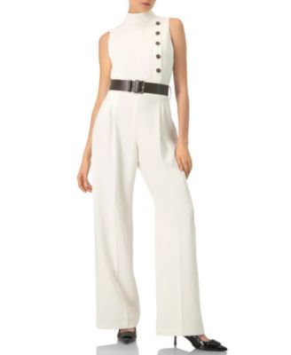 Women's Sleeveless Belted Jumpsuit
