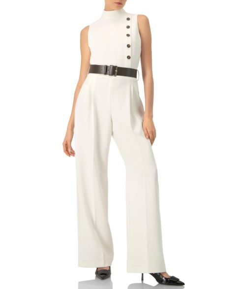 Женский комбинезон Ivonne Sleeveless Belted Jumpsuit, цвет: Слоновая кость