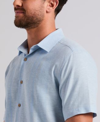 Men's Linen Slub Texture Panel Classic-Fit Shirt