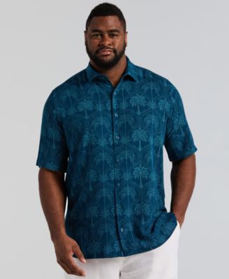 Men's Big & Tall Medallion Palm Print Shirt