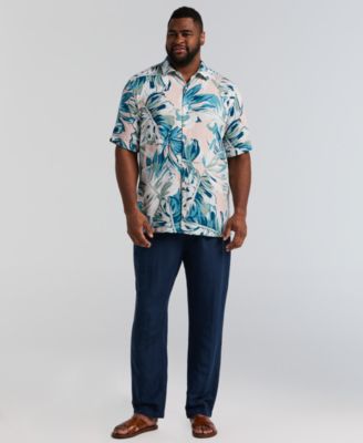 Men's Big & Tall Leaf Print Short-Sleeve Shirt