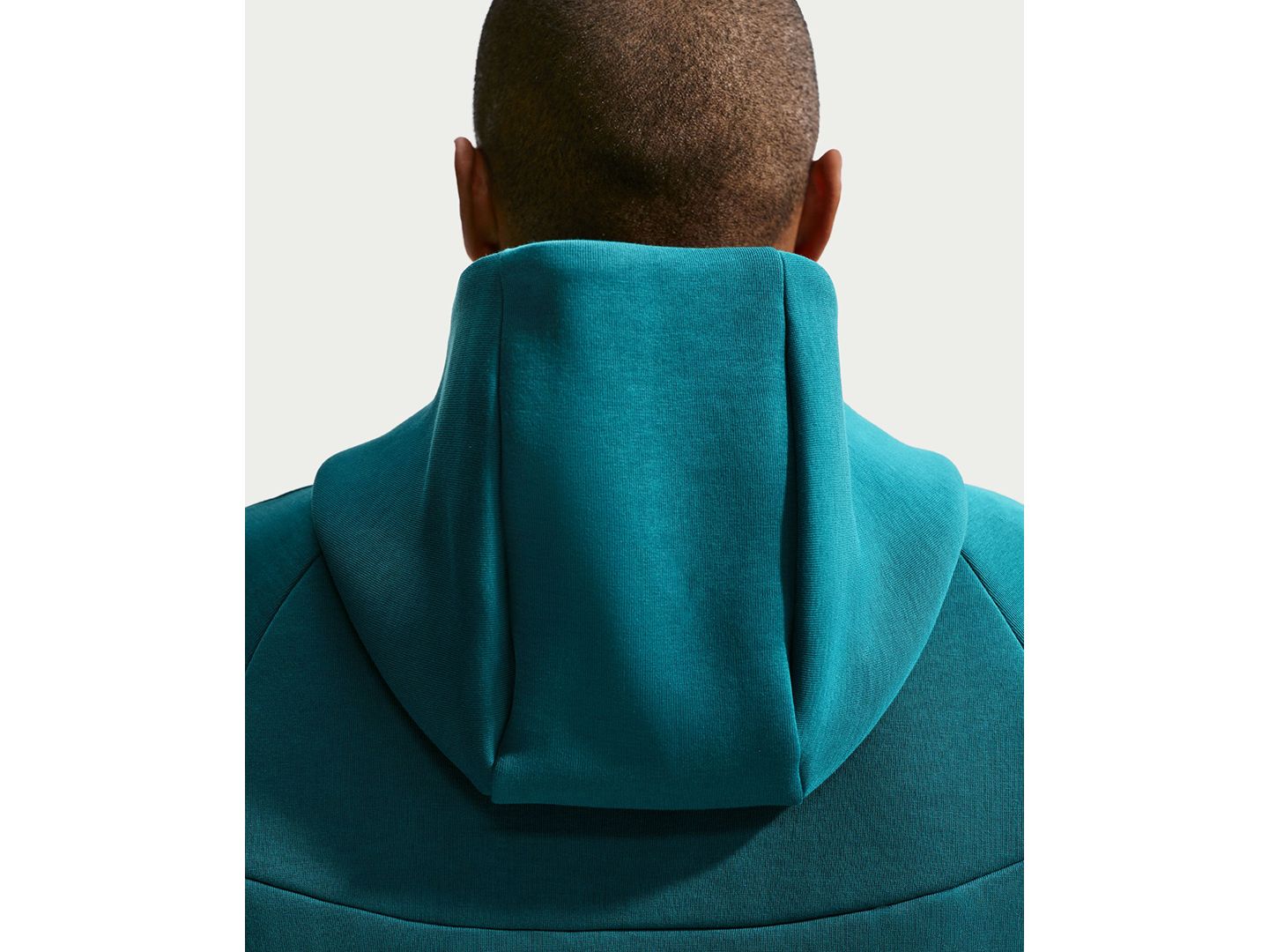 Мужское худи Nike Brazil Soccer Tech Fleece Full-Zip, цвет: Бирюзовый / Золотой — фото 4