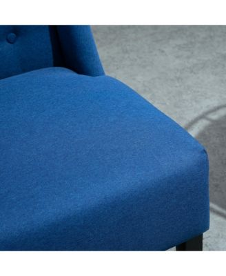 Linen Fabric Upholstery Double Seat Sofa Tufted Loveseat Armless Couch