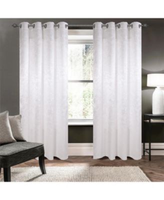 100% Polyester 200 GSM Dyson Embossed Blackout Grommet Curtain Panel 54" x 84" White