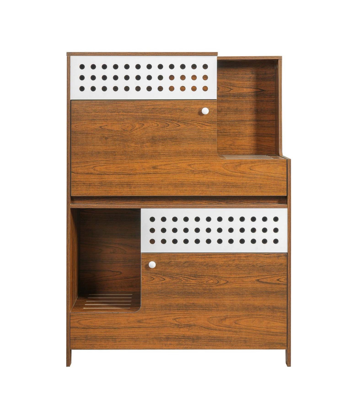 Aostirmotor Modern 2-in-1 Cat Furniture: Litter Box Cabinet & Cat House Side Table with Storage