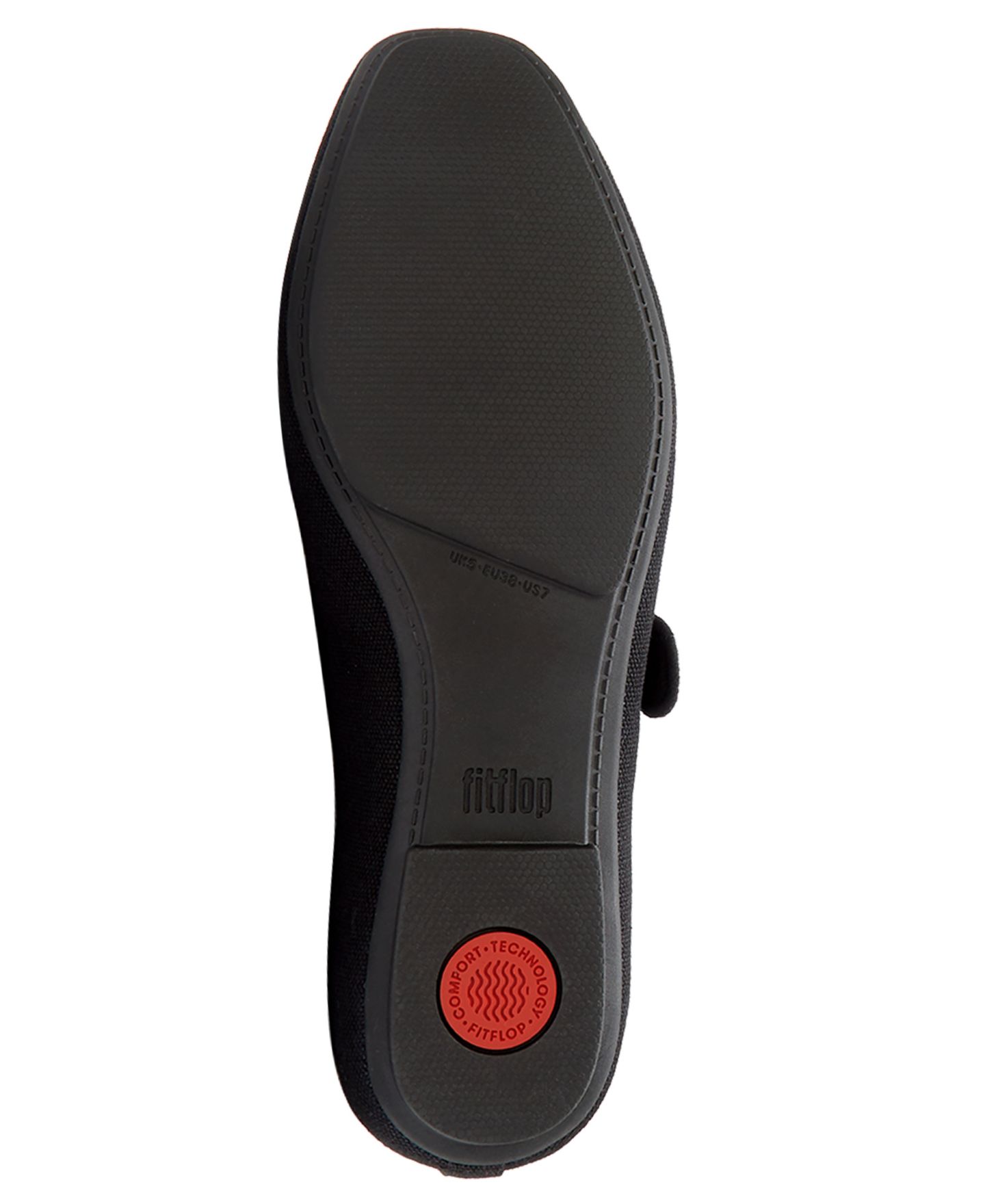 Женские парусиновые туфли Мэри Джейн FitFlop Delicato с волнистым краем, цвет: Чёрный — фото 4