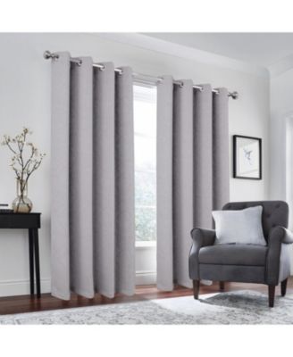 100% Polyester 190 GSM Cressida Reversible Blackout Grommet Curtain Panel 54" x 90" Grey