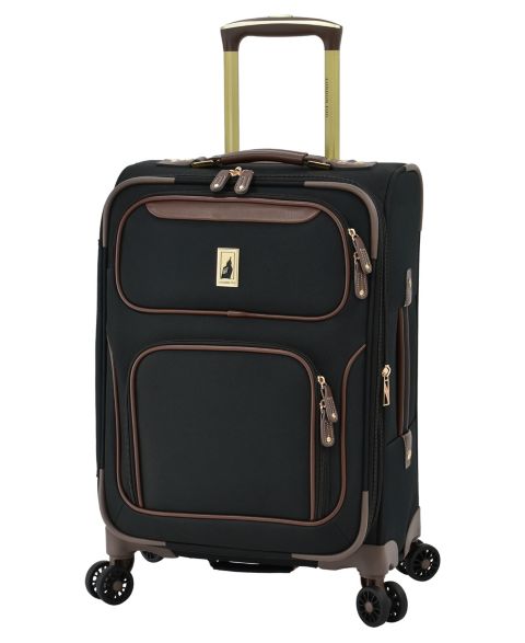 Чемодан London Fog Nottingham Small Carry-On Softside Expandable Spinner, цвет: Чёрный каштановый